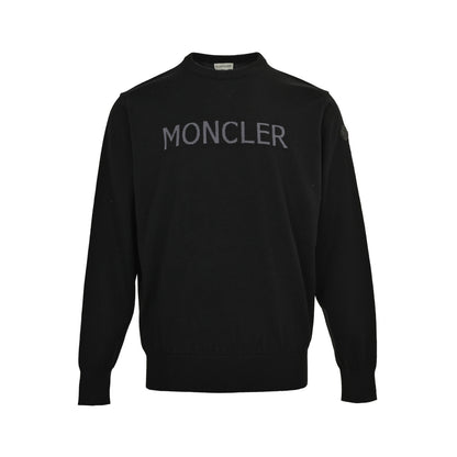 Moncler/Mask 25Fw letter logo jacquard crew neck sweater