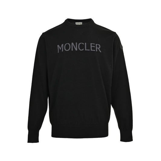Moncler/Mask 25Fw letter logo jacquard crew neck sweater