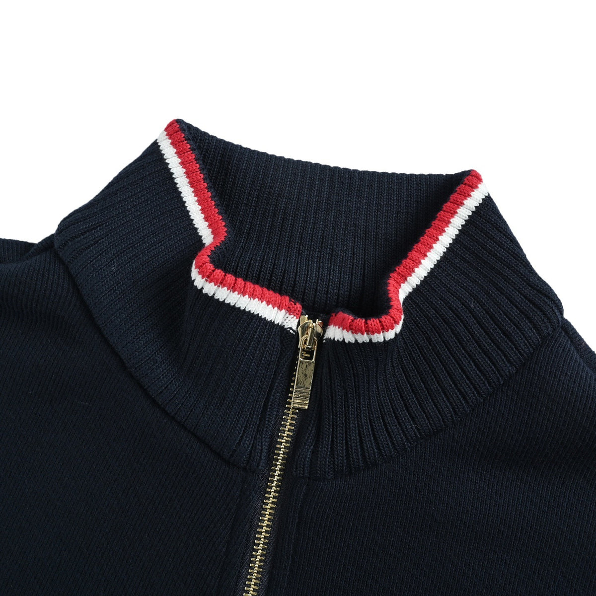Thom Browne/Thom Brown label zipper stand collar jacket