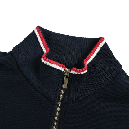 Thom Browne/Thom Brown label zipper stand collar jacket