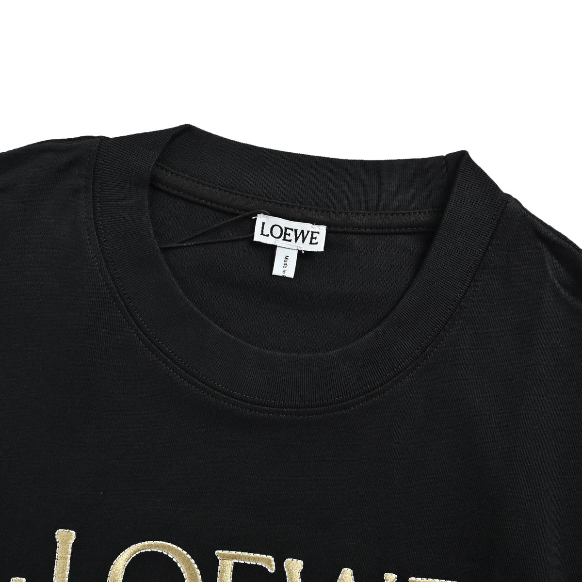 Loewe/Luo Yiwei short sleeves with offset letter logo embroidery