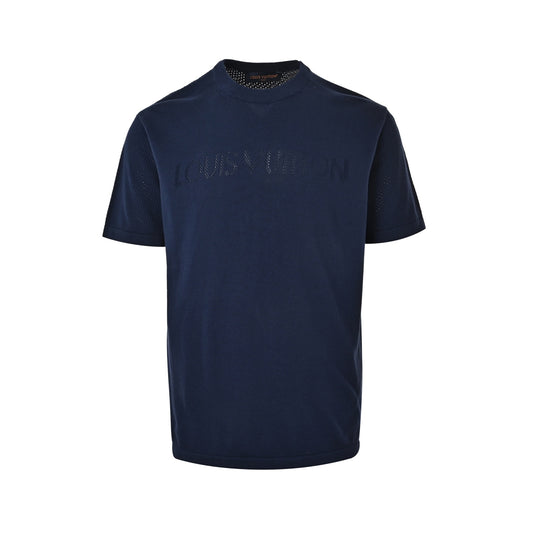 Louis Vuitton 26ss hollow letter jacquard knitted short sleeves