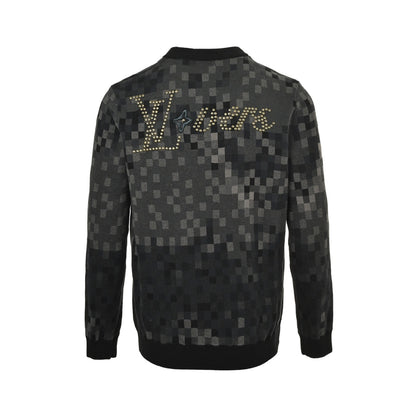 Louis Vuitton 24Fw back rivet mosaic crew neck sweater