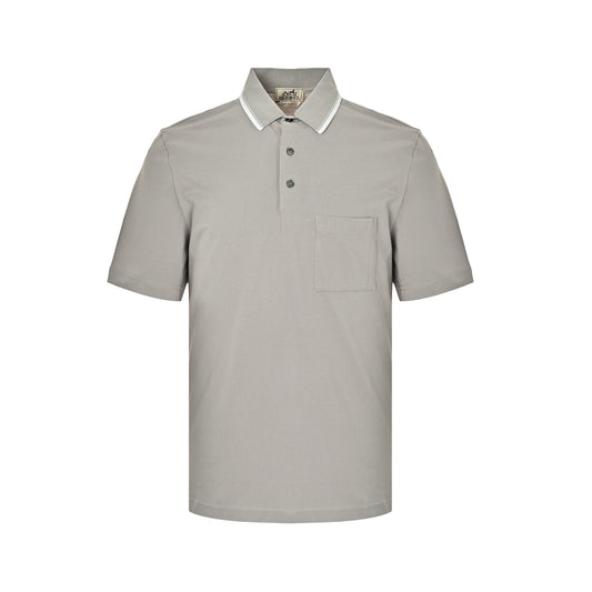 HERMES Polo short sleeves with pocket logo embroidery