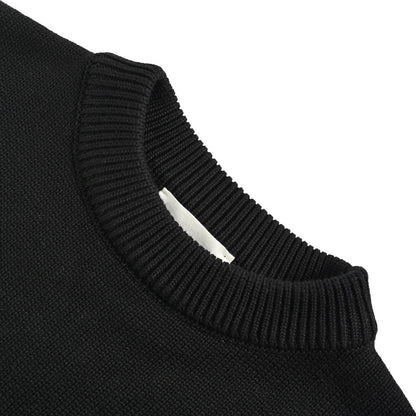 Ami 21Fw embroidered heart micro logo crew neck sweater