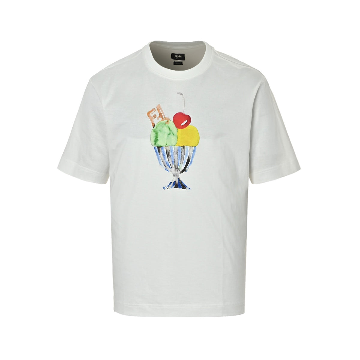 Fendi 26ss cherry ice cream printed short sleeves