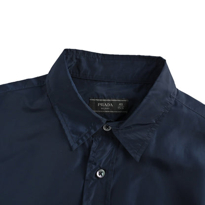 Prada pocket tag back triangle logo shirt