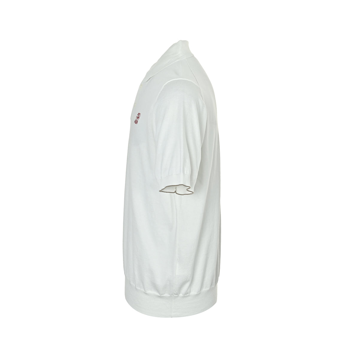 BRUNELLO CUCINELLI BC White Badge Cashmere Knitted POLO Short Sleeve
