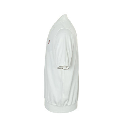 BRUNELLO CUCINELLI BC White Badge Cashmere Knitted POLO Short Sleeve