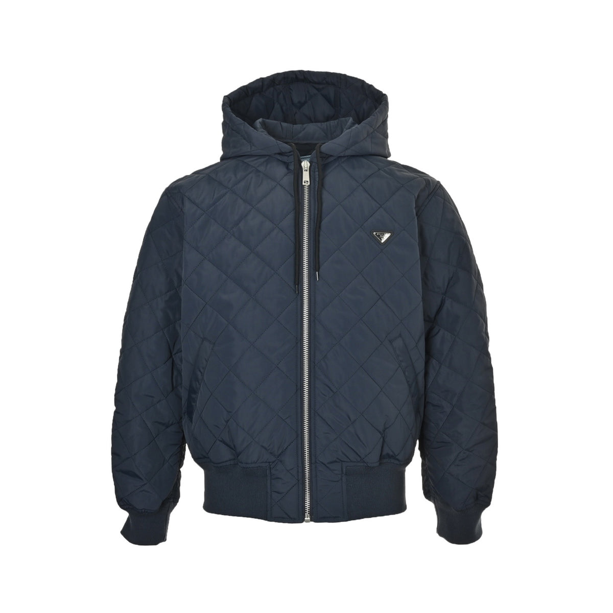 Prada rhombus lightweight hooded cotton coat