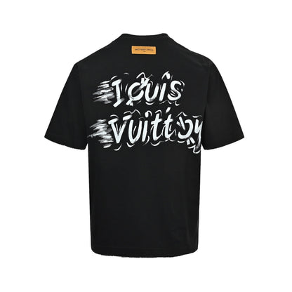 Louis Vuitton hand-painted graffiti letter printed short sleeves