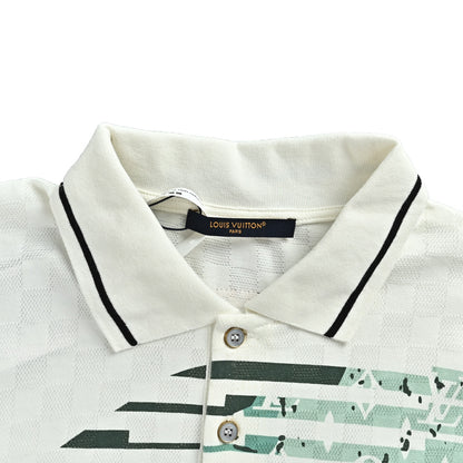 Louis Vuitton dark checkerboard print Polo short sleeves