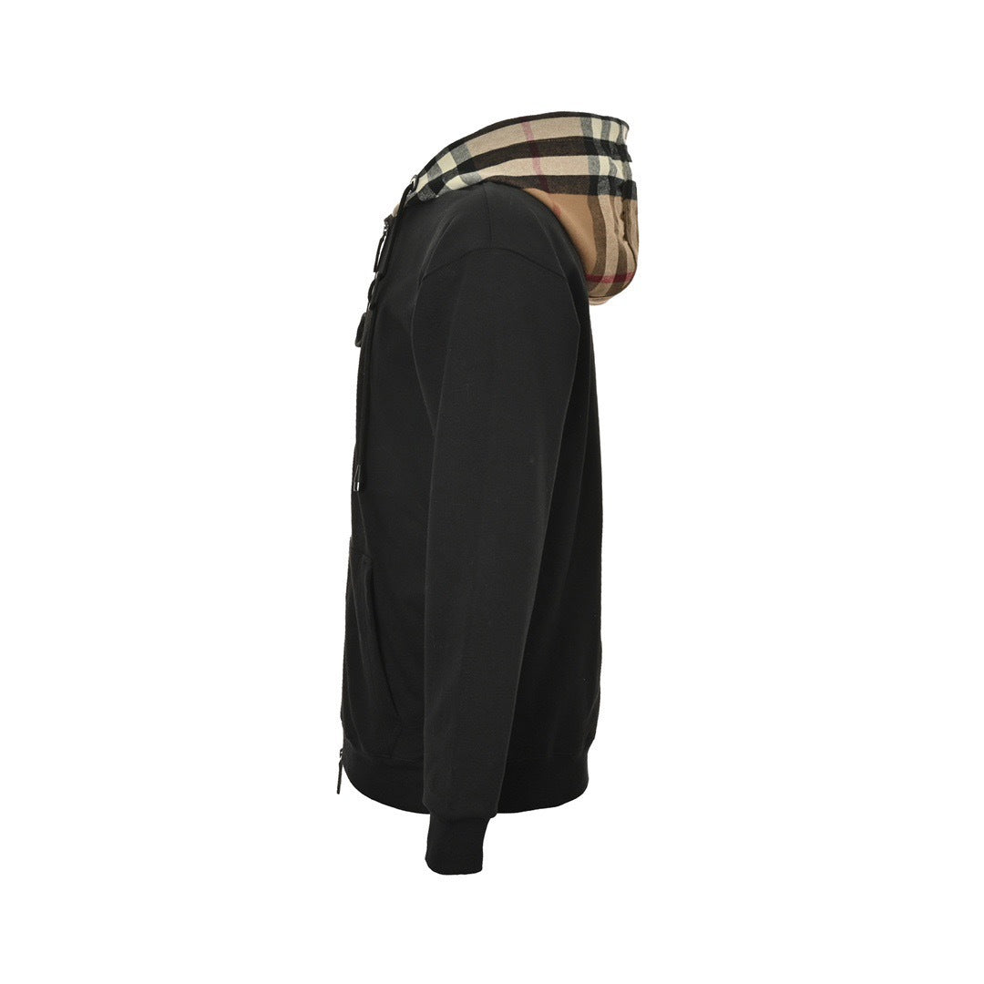 Burberry 23Fw plaid hooded zipper hooded sweatshirt jacket