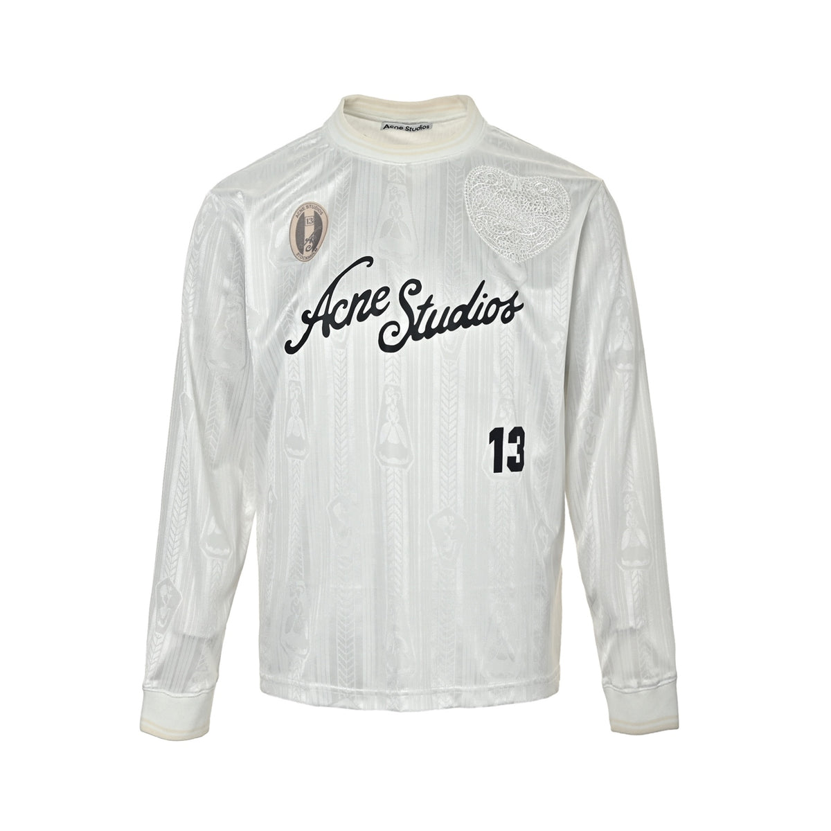 Acne Studios signature technical jacquard football jersey long sleeve T-shirt