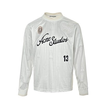 Acne Studios signature technical jacquard football jersey long sleeve T-shirt