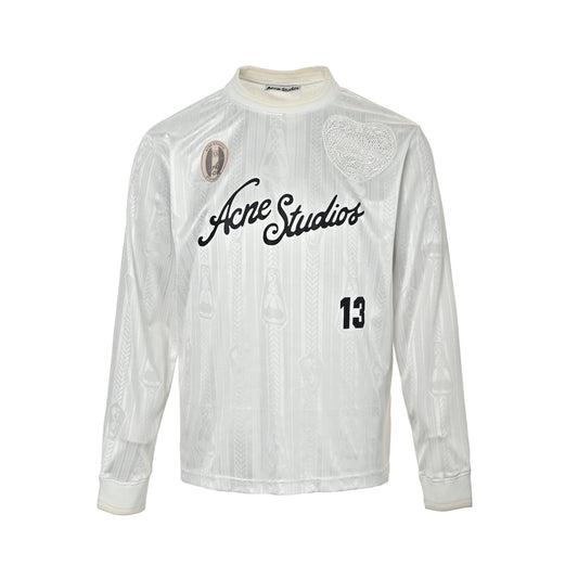 Acne Studios signature technical jacquard football jersey long sleeve T-shirt