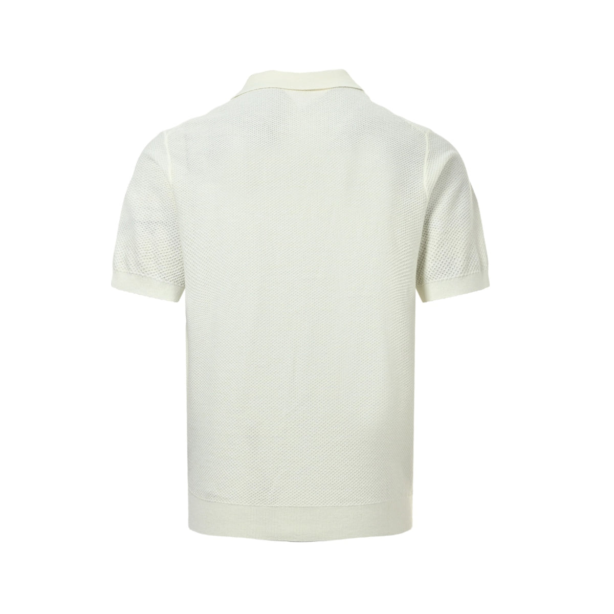 Loro Piana/LP Seagull collar ribbed knit Polo short sleeves