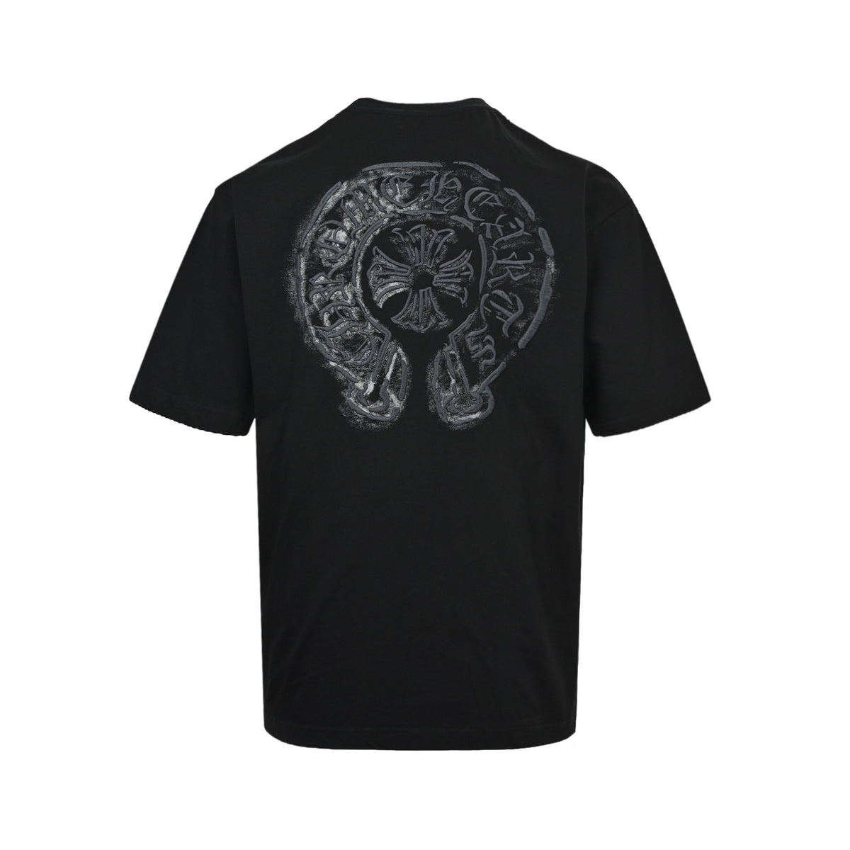 Chrome Hearts Smoke Logo Embroidered Washed Short Sleeves