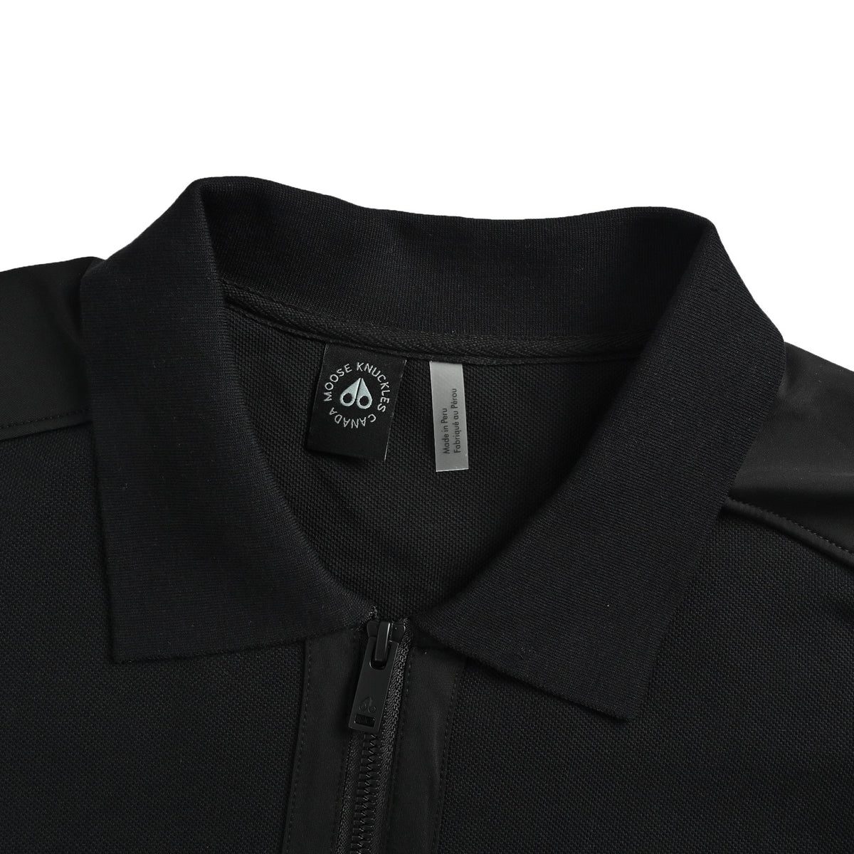 MOOSE KNUCKLES MK Half-Zip Cargo Patch Polo Short Sleeve