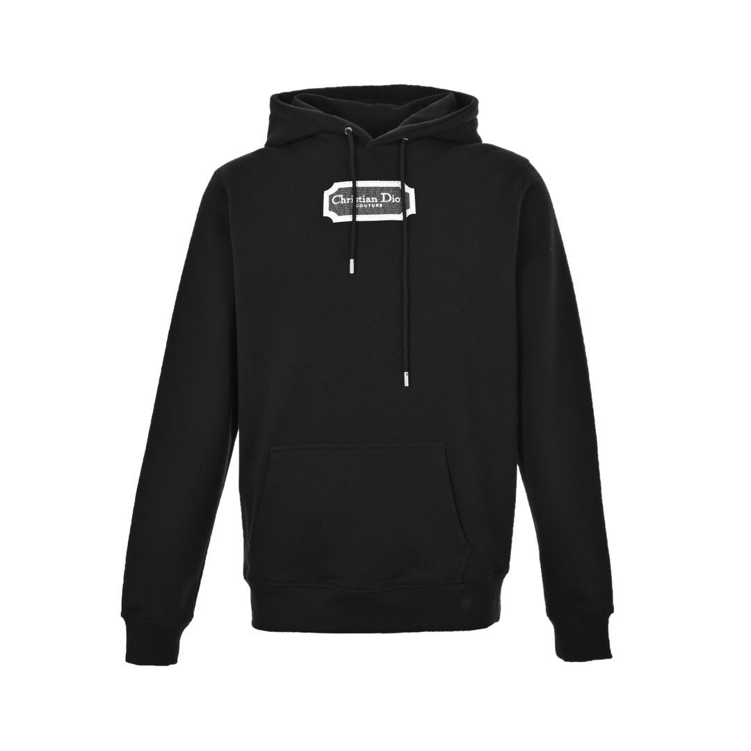 Dior 22Fw embroidered silver label hooded sweatshirt