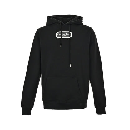 Dior 22Fw embroidered silver label hooded sweatshirt