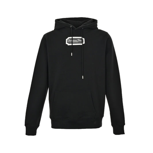Dior 22Fw embroidered silver label hooded sweatshirt