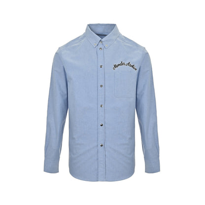 Moncler/Mask 25Fw Signature Logo Embroidered Oxford Shirt