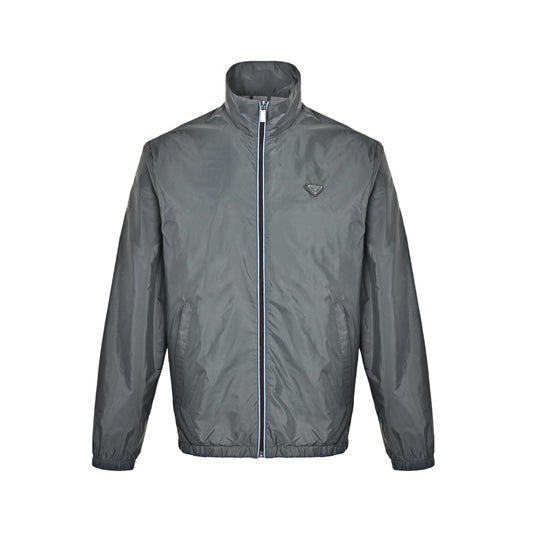 Prada contrast line trim stand collar jacket