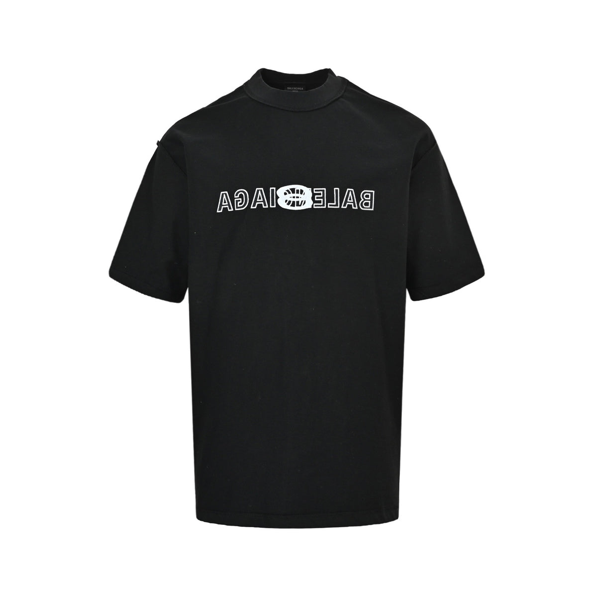 Balenciaga 24ss inverted letters overlapping embroidery short sleeves