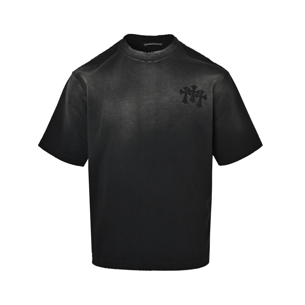Chrome Hearts/Chrome Heart Cross Laser Destruction Washed Short Sleeves