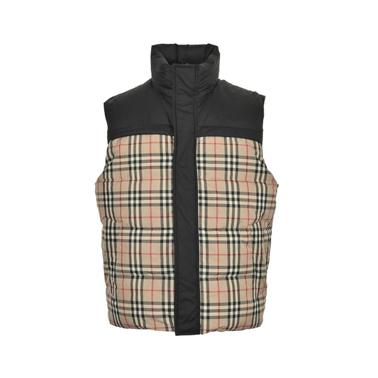 Burberry plaid reversible down vest