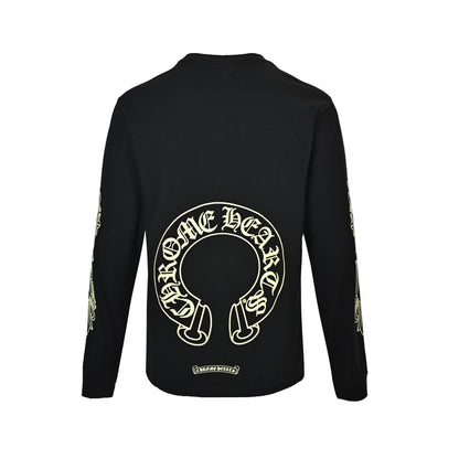 Chrome Hearts yellow horseshoe print long-sleeved T-shirt