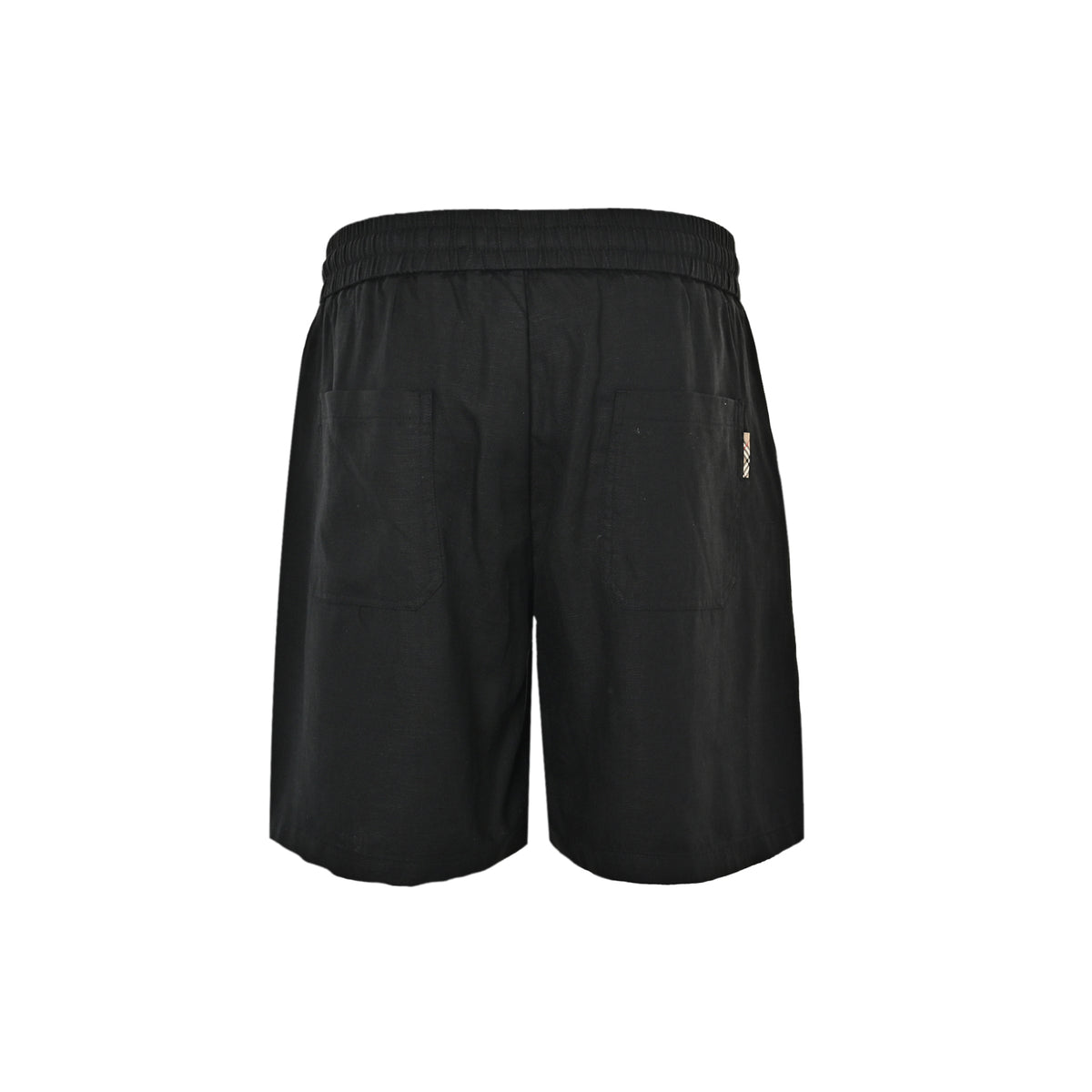 Burberry plaid oval war horse logo printed cotton and linen shorts