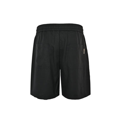 Burberry plaid oval war horse logo printed cotton and linen shorts