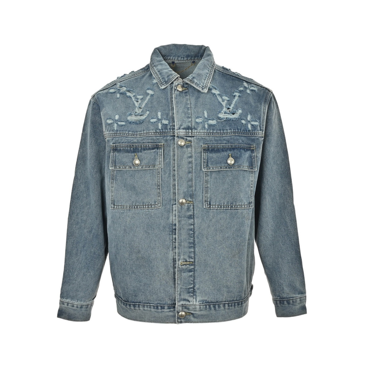 Louis Vuitton 24Fw ripped presbyopia suit denim jacket