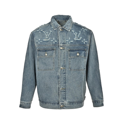 Louis Vuitton 24Fw ripped presbyopia suit denim jacket