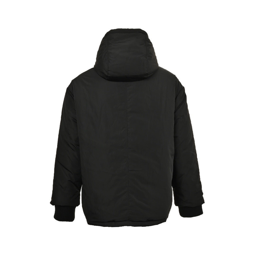 Miu Miu hooded down jacket with embroidery on the chest