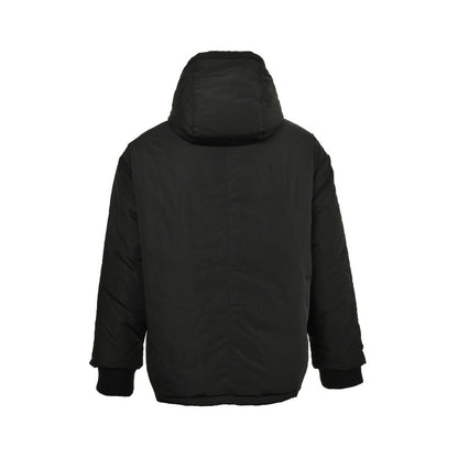 Miu Miu hooded down jacket with embroidery on the chest