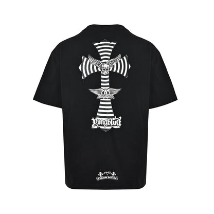 Chrome Hearts/Chrome Heart Skull Cross Print Short Sleeve