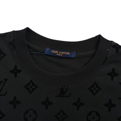 Louis Vuitton 26ss all-over printed old flower flocking short sleeves