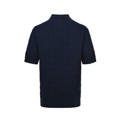 Loro Piana LP Cable Knit Polo Short Sleeve