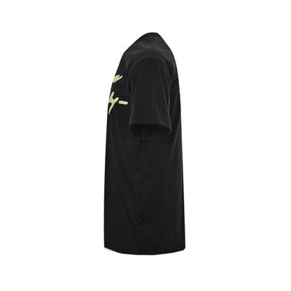 GIVENCHY 25ss fluorescent green letter embroidered short sleeves