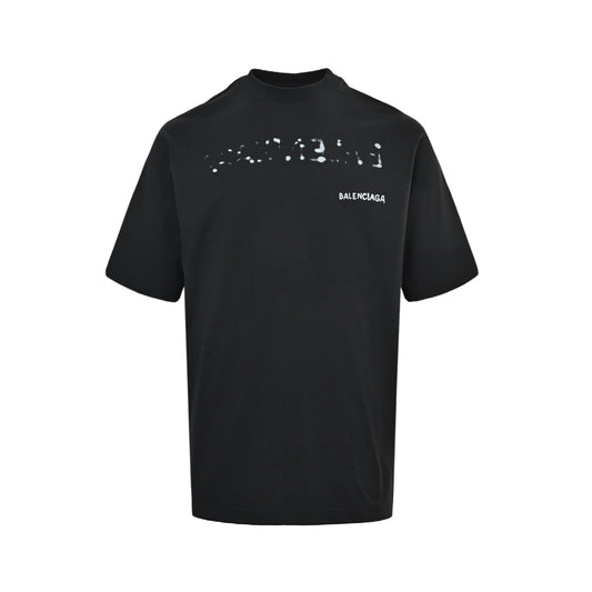 Balenciaga/Balanciaga fuzzy printed off-shoulder short sleeves