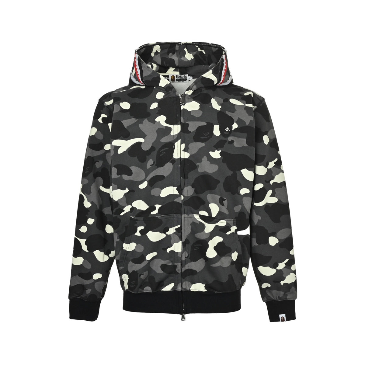 Bape single hood shark zip hooded jacket