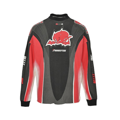 SAINT MICHAEL 25Fw little devil angel racing print long sleeves