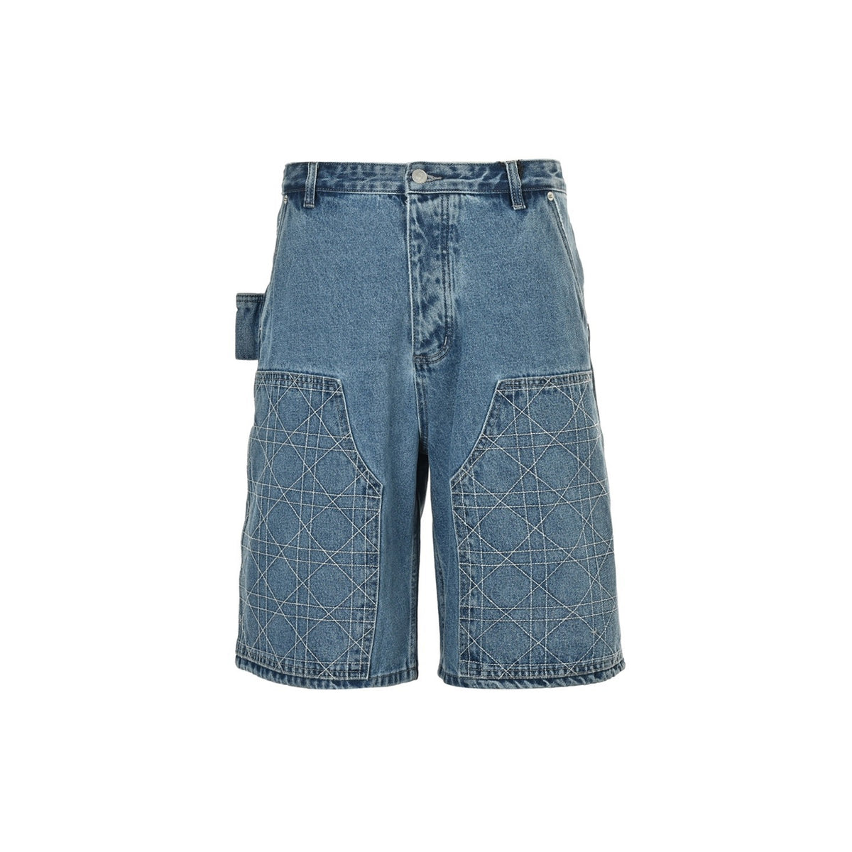 Dior 24ss cannage embroidered workwear denim shorts