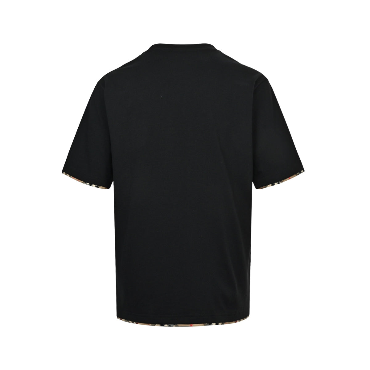 Burberry plaid trimmed war horse embroidered short sleeves