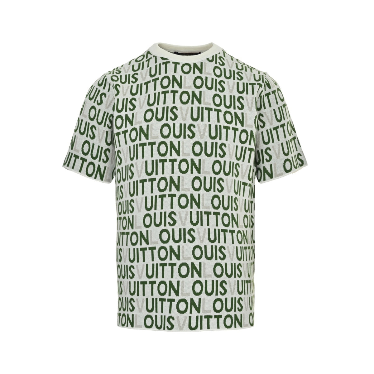 Louis Vuitton 26ss barrage letter jacquard knitted short sleeves