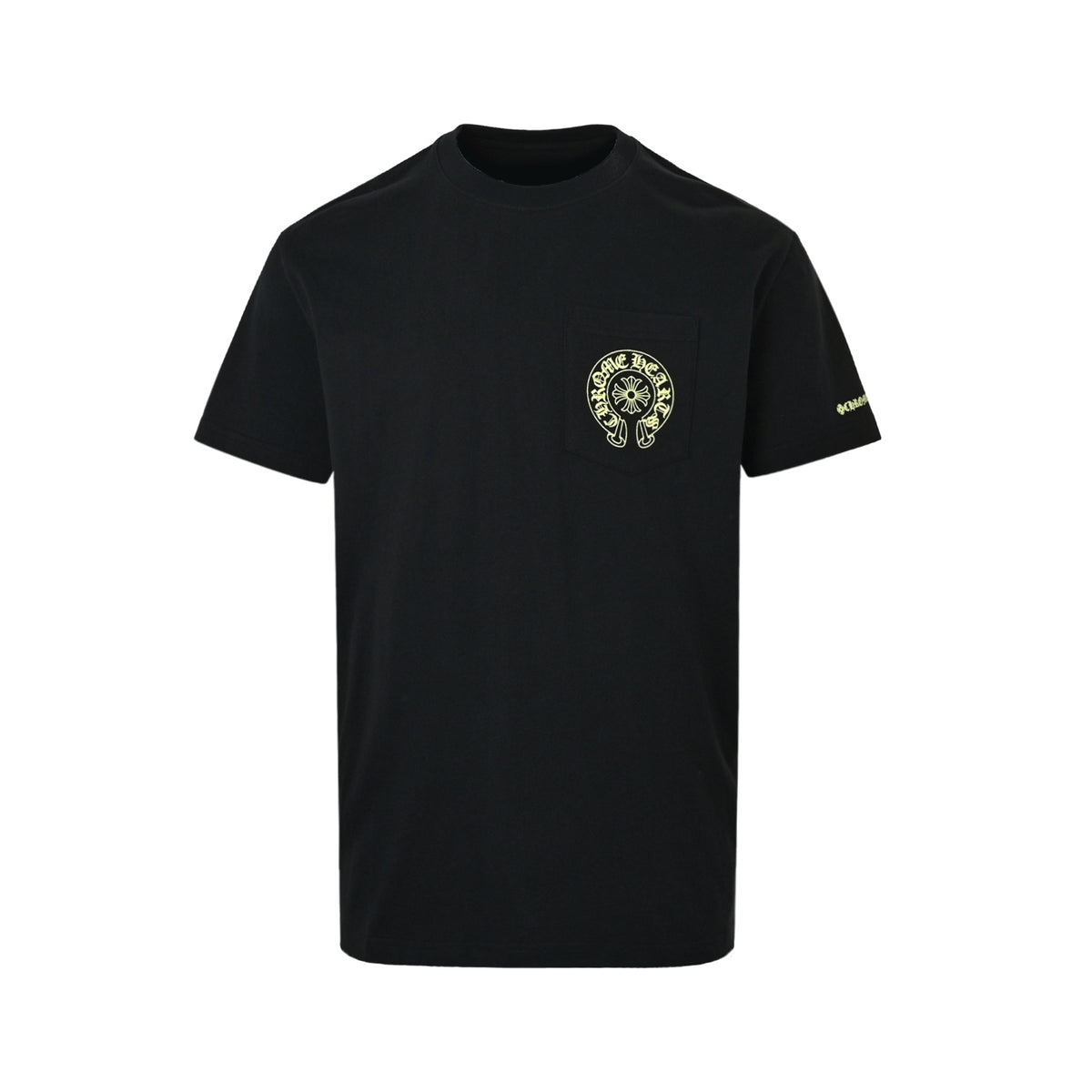 Chrome Hearts/Chrome Heart Pocket Yellow Sanskrit Scroll Print Short Sleeve