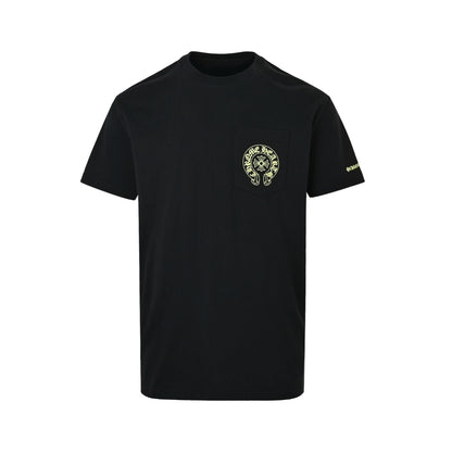 Chrome Hearts/Chrome Heart Pocket Yellow Sanskrit Scroll Print Short Sleeve